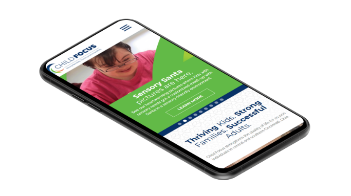 Smart phone with child focus website